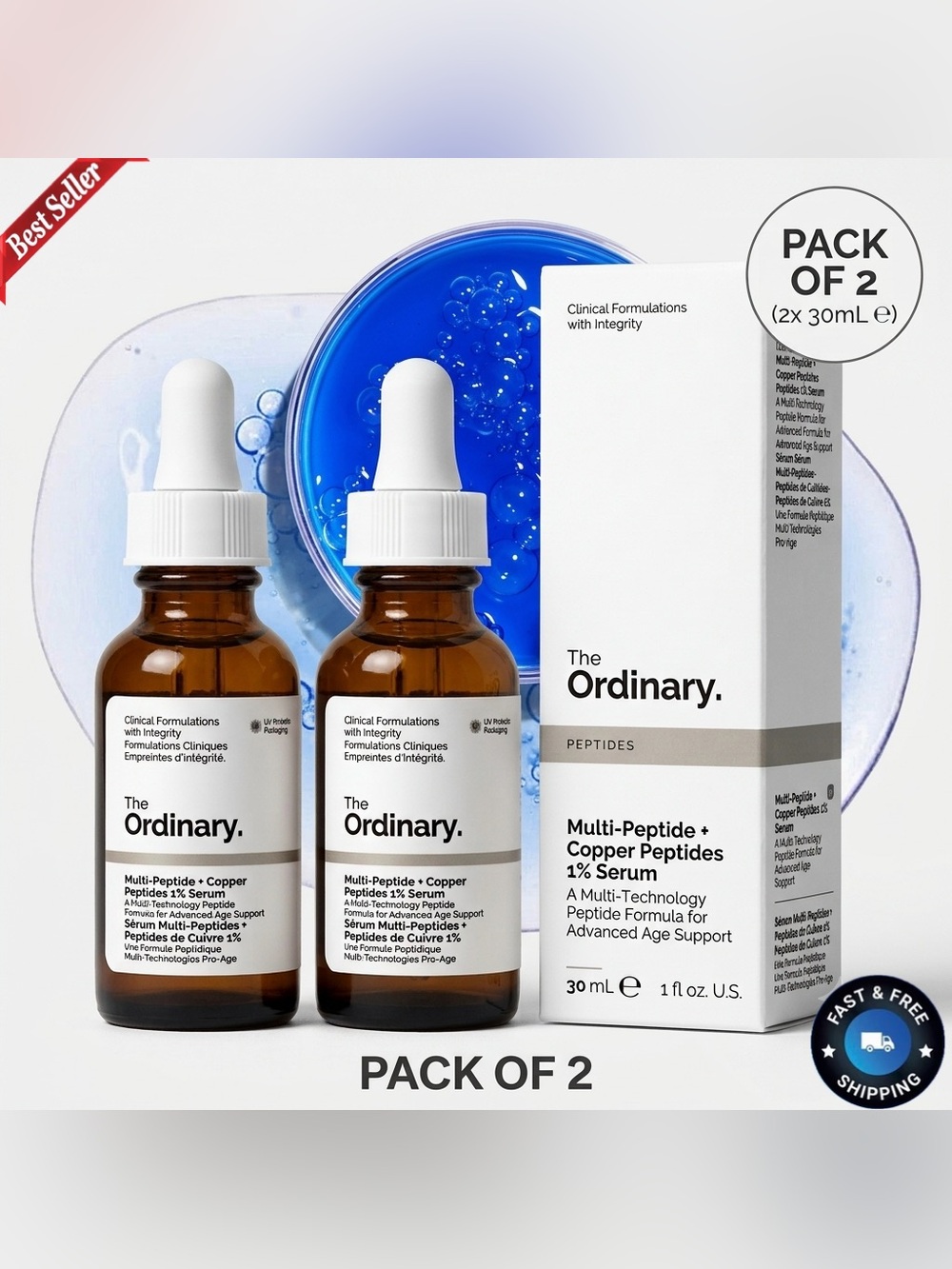 NEW - 2 PACKS The Ordinary Multi Peptide + Copper Peptides 1% “BUFFET” ANTIAGE
